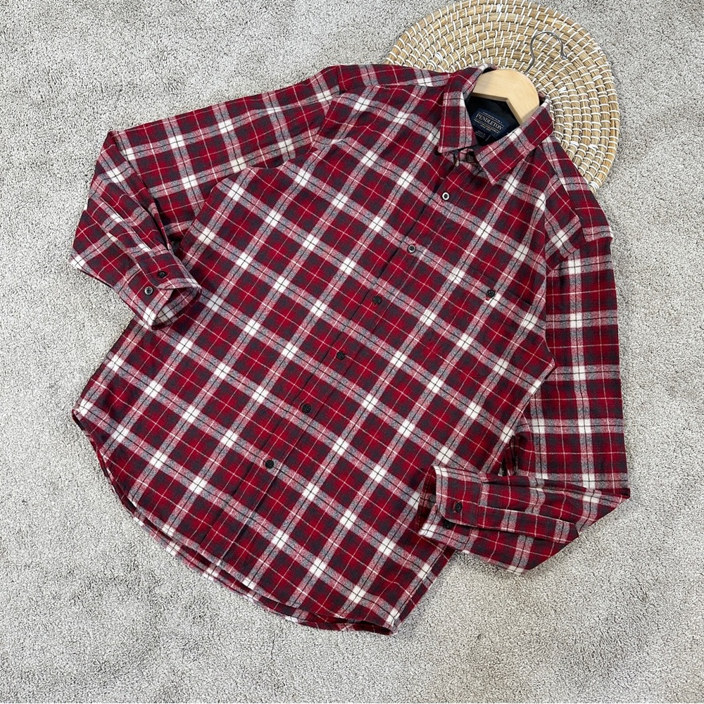 Pendleton Trail Woollen Flannel Button Up Shirt L… - image 1